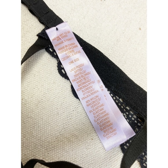 Savage X Fenty Black and faux Pearl Garter belt - Picture 5 of 7